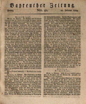 Bayreuther Zeitung Freitag 27. Februar 1829