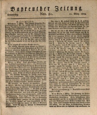 Bayreuther Zeitung Donnerstag 12. März 1829