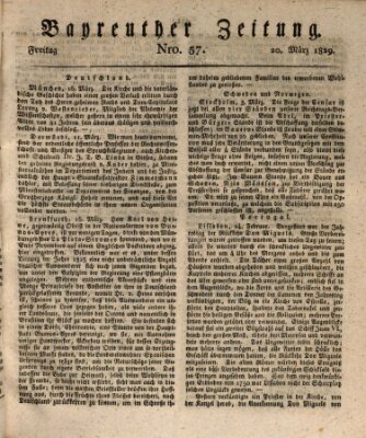 Bayreuther Zeitung Friday 20. March 1829