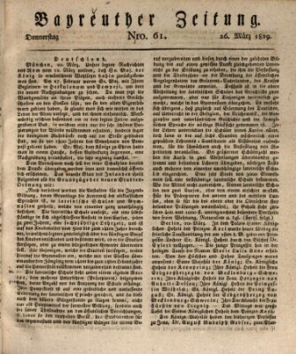 Bayreuther Zeitung Donnerstag 26. März 1829