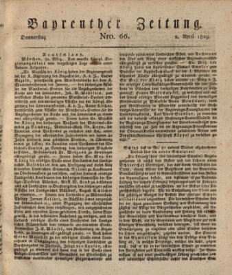 Bayreuther Zeitung Donnerstag 2. April 1829