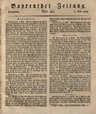 Bayreuther Zeitung Donnerstag 7. Mai 1829