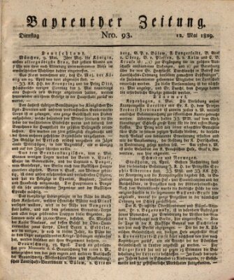 Bayreuther Zeitung Dienstag 12. Mai 1829