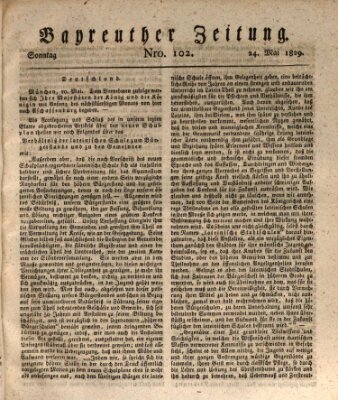 Bayreuther Zeitung Sonntag 24. Mai 1829