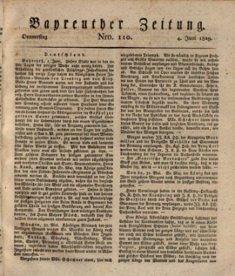 Bayreuther Zeitung Donnerstag 4. Juni 1829