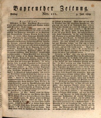 Bayreuther Zeitung Freitag 5. Juni 1829