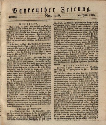 Bayreuther Zeitung Freitag 12. Juni 1829