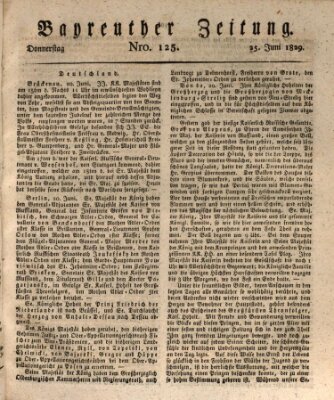 Bayreuther Zeitung Donnerstag 25. Juni 1829