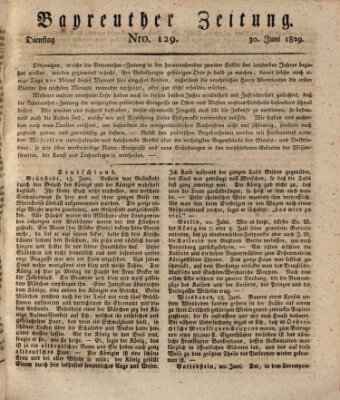 Bayreuther Zeitung Dienstag 30. Juni 1829