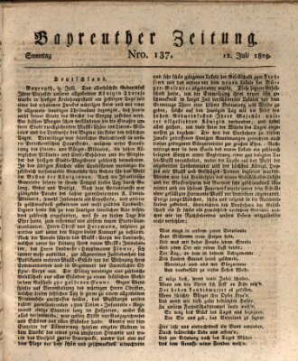 Bayreuther Zeitung Sonntag 12. Juli 1829