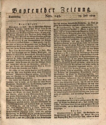 Bayreuther Zeitung Donnerstag 23. Juli 1829