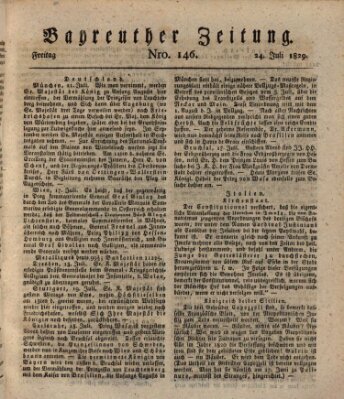 Bayreuther Zeitung Freitag 24. Juli 1829