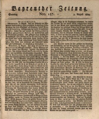 Bayreuther Zeitung Sonntag 9. August 1829