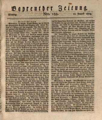 Bayreuther Zeitung Montag 10. August 1829