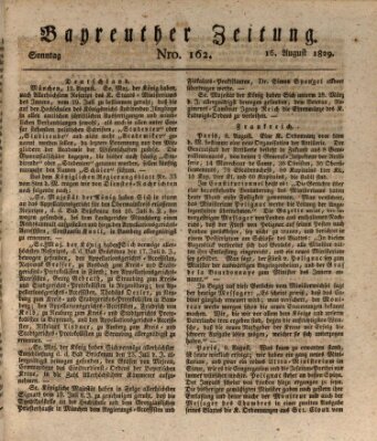 Bayreuther Zeitung Sonntag 16. August 1829