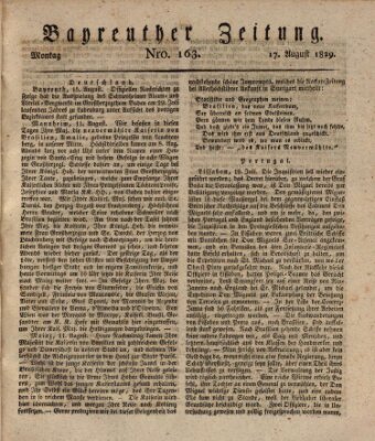 Bayreuther Zeitung Montag 17. August 1829