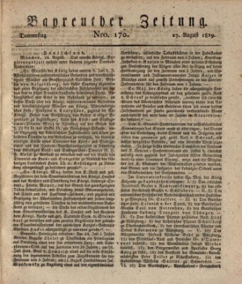 Bayreuther Zeitung Donnerstag 27. August 1829