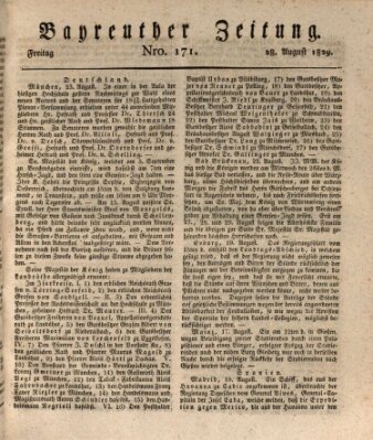 Bayreuther Zeitung Freitag 28. August 1829