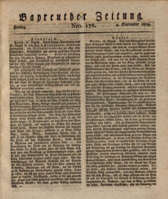 Bayreuther Zeitung Freitag 4. September 1829