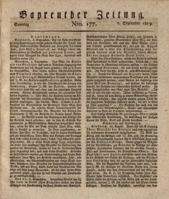 Bayreuther Zeitung Sonntag 6. September 1829