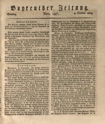 Bayreuther Zeitung Sonntag 4. Oktober 1829