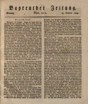 Bayreuther Zeitung Sonntag 25. Oktober 1829