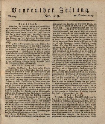 Bayreuther Zeitung Montag 26. Oktober 1829