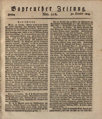 Bayreuther Zeitung Freitag 30. Oktober 1829