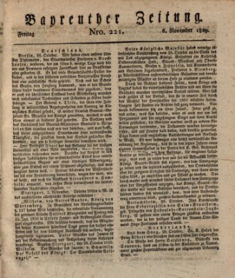 Bayreuther Zeitung Freitag 6. November 1829