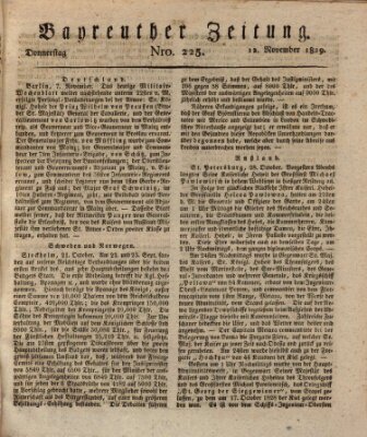 Bayreuther Zeitung Donnerstag 12. November 1829