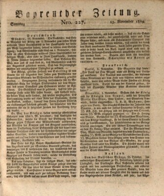 Bayreuther Zeitung Sonntag 15. November 1829