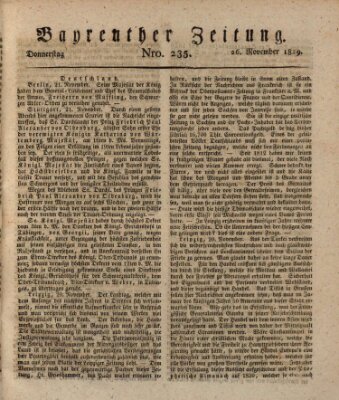 Bayreuther Zeitung Donnerstag 26. November 1829