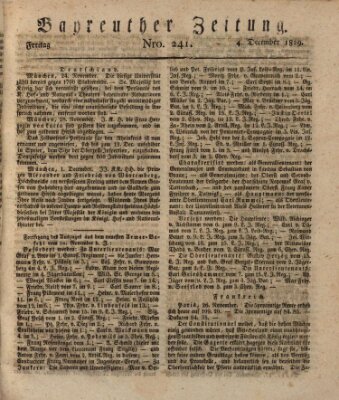 Bayreuther Zeitung Freitag 4. Dezember 1829