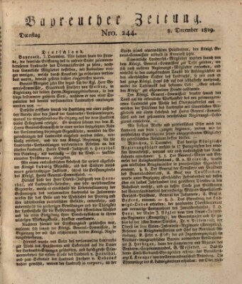 Bayreuther Zeitung Dienstag 8. Dezember 1829