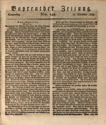 Bayreuther Zeitung Donnerstag 10. Dezember 1829