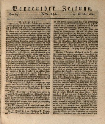 Bayreuther Zeitung Dienstag 15. Dezember 1829