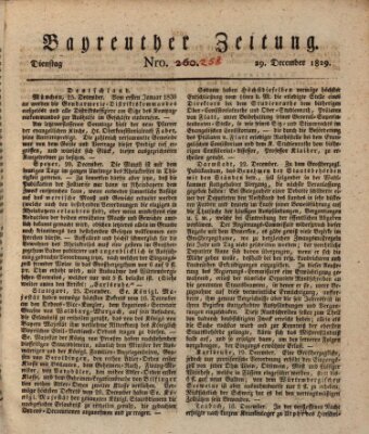 Bayreuther Zeitung Dienstag 29. Dezember 1829