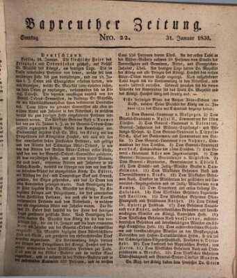 Bayreuther Zeitung Sonntag 31. Januar 1830