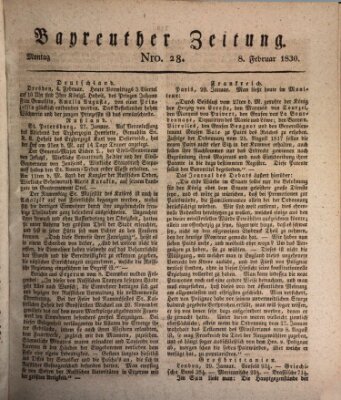 Bayreuther Zeitung Montag 8. Februar 1830