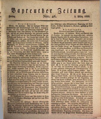 Bayreuther Zeitung Freitag 5. März 1830