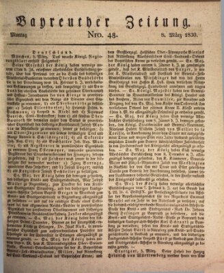 Bayreuther Zeitung Montag 8. März 1830