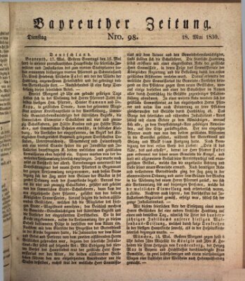 Bayreuther Zeitung Dienstag 18. Mai 1830