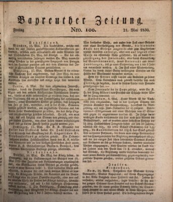 Bayreuther Zeitung Freitag 21. Mai 1830