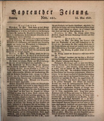 Bayreuther Zeitung Sonntag 23. Mai 1830