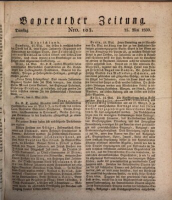 Bayreuther Zeitung Dienstag 25. Mai 1830