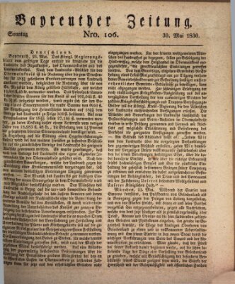 Bayreuther Zeitung Sonntag 30. Mai 1830