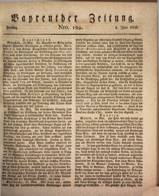 Bayreuther Zeitung Freitag 4. Juni 1830