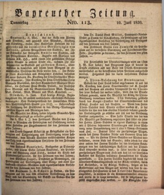 Bayreuther Zeitung Donnerstag 10. Juni 1830