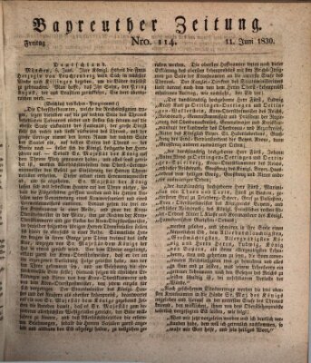 Bayreuther Zeitung Freitag 11. Juni 1830