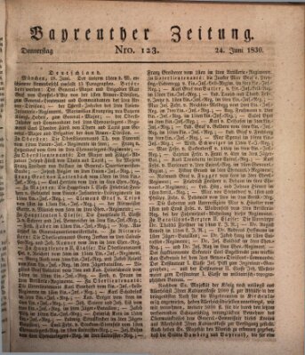 Bayreuther Zeitung Donnerstag 24. Juni 1830